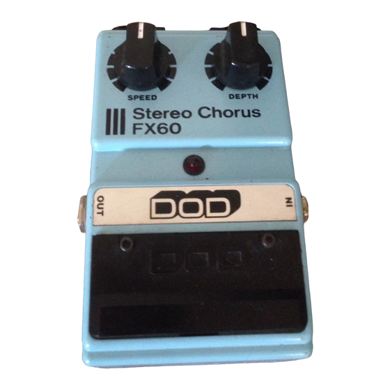 DOD FX60B Stereo Chorus Instruction Manual