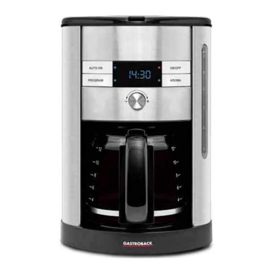 Gastroback DESIGN COFFEE AROMA PRO Manual