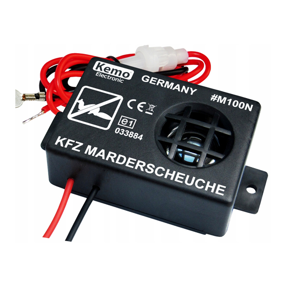 Kemo M100N Quick Start Manual