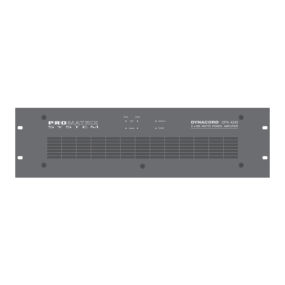 Dynacord Power Amplifier DPA 4245 Owner's Manual