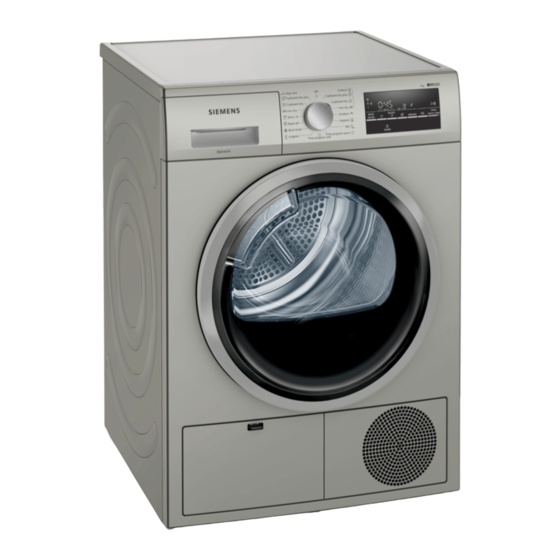 User Manuals: Siemens WT46G40SZA Condenser Tumble Dryer