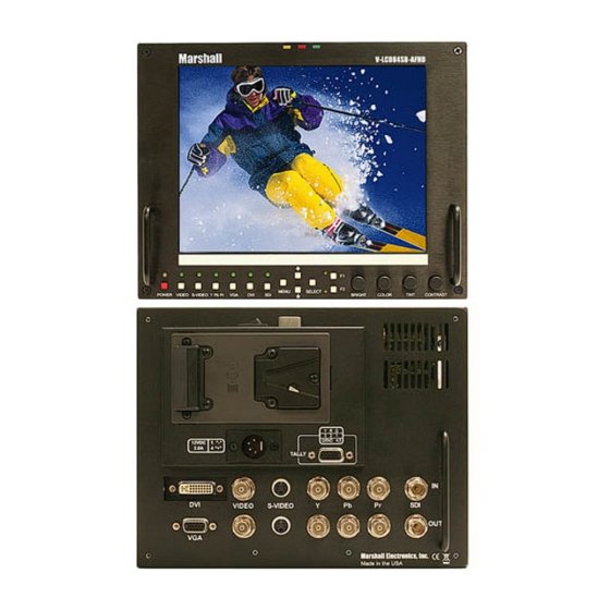 Marshall Electronics V-LCD84SB-AFHD Operating Instructions Manual
