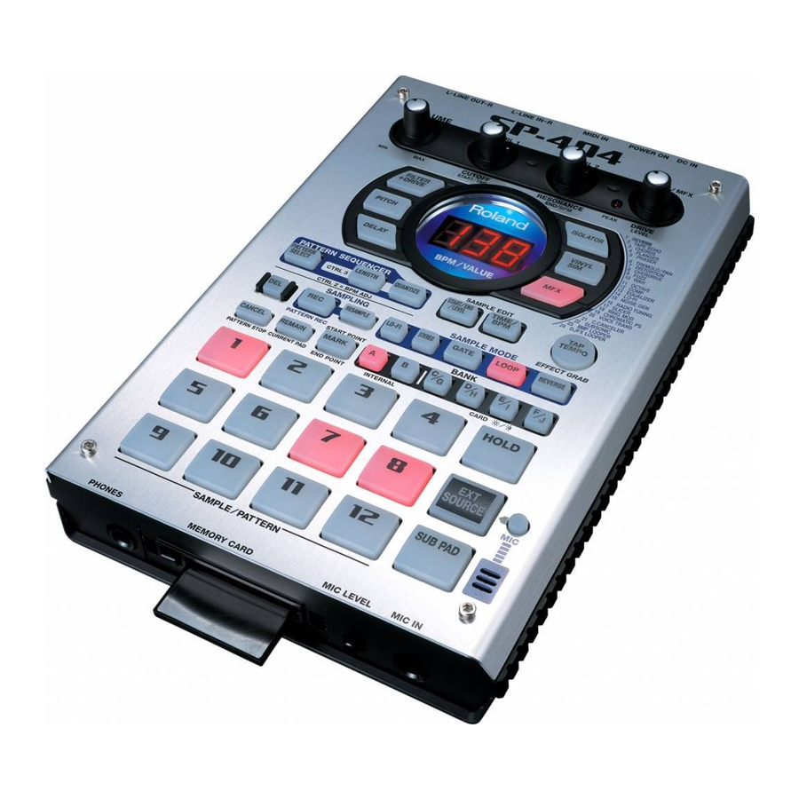 Roland SP-404 Manual