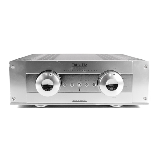 Musical Fidelity Tri-Vista Instructions For Use Manual