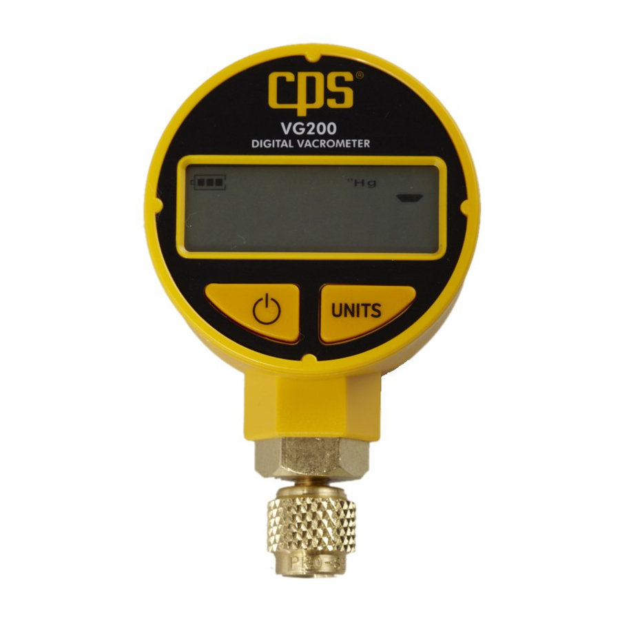 CPS VG200, JB-CPS-VG200 - DIGITAL VACUUM GAUGE Manual