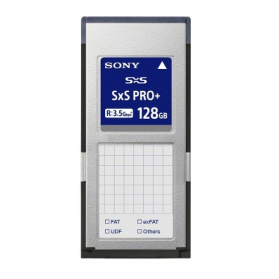 Sony SxS PRO Manuals