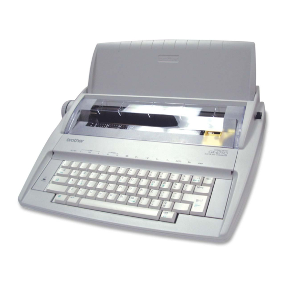 Brother GX 6750 - Daisy Wheel Electronic Typewriter User Manual