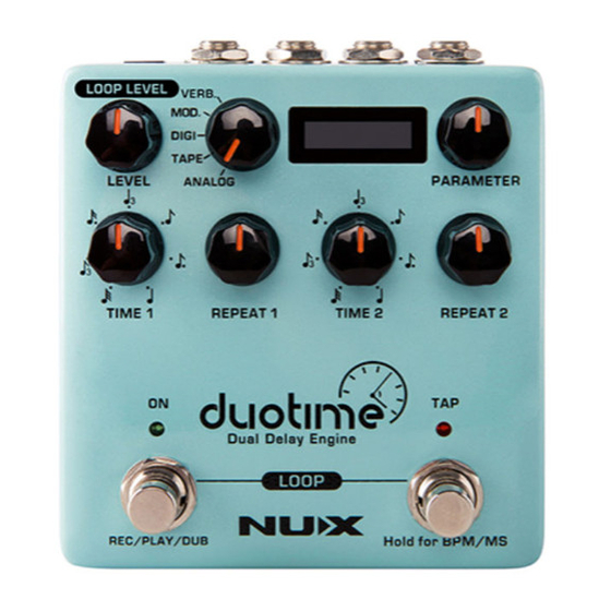 User Manuals: nux duotime NDD-6 Delay Effects Pedal