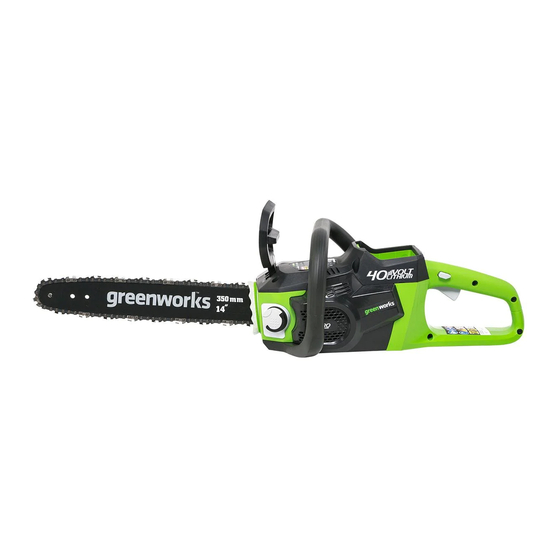 User Manuals: GreenWorks 2000902 Cordless Chainsaw