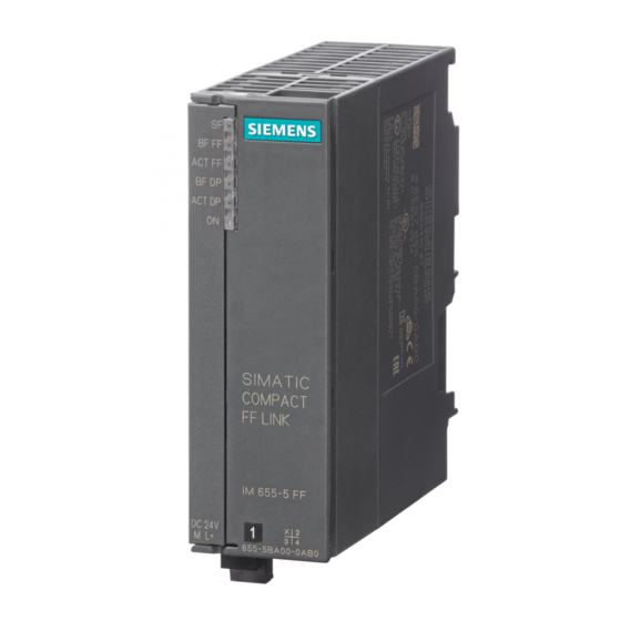 Siemens SIMATIC Compact FF Link Manuals