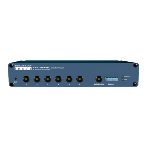 Broadcast Tools SS 6.1 MLR/BNC Manuals