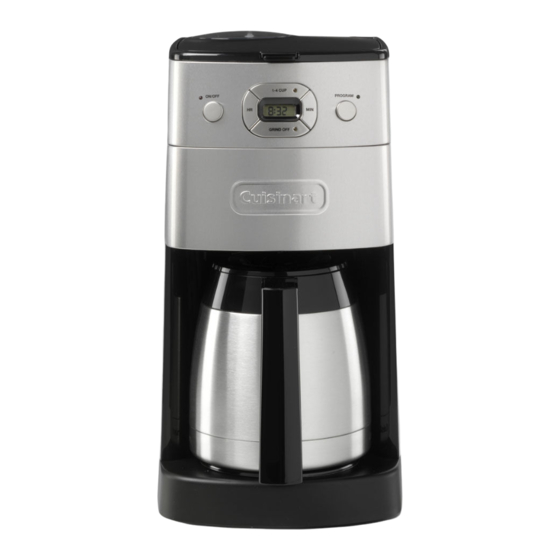 CUISINART GRIND & BREW AUTOMATIC MANUAL Pdf Download | ManualsLib