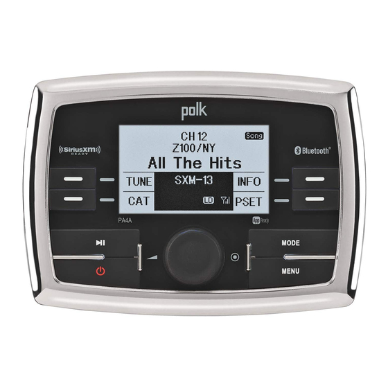 Polk Mono PA4A Marine Audio System Manuals