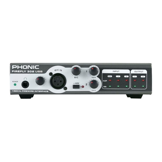Phonic FIREFLY 302 USB User Manual