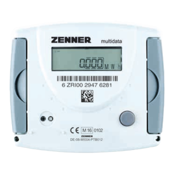 Zenner multidata series Installation And Operating Manual