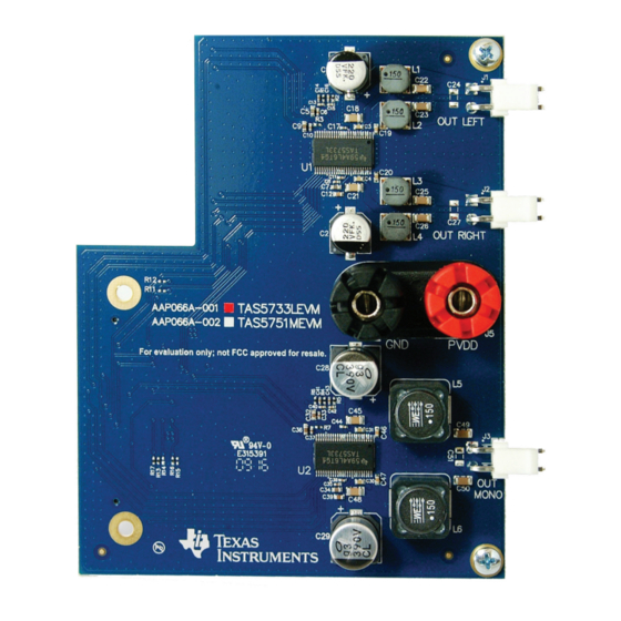 Texas Instruments TAS5733LEVM Quick Start Up Manual