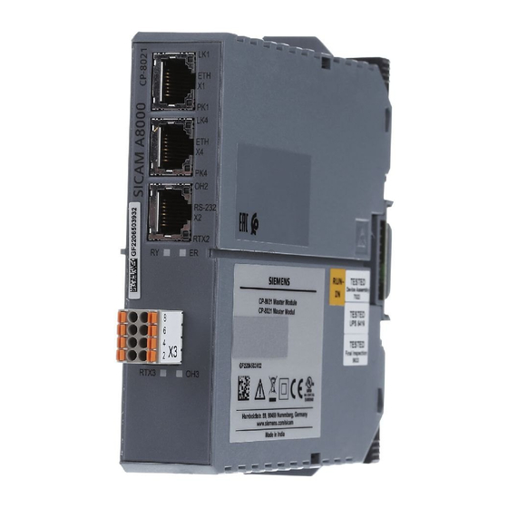 Siemens SICAM A8000 Series Quick Start Manual