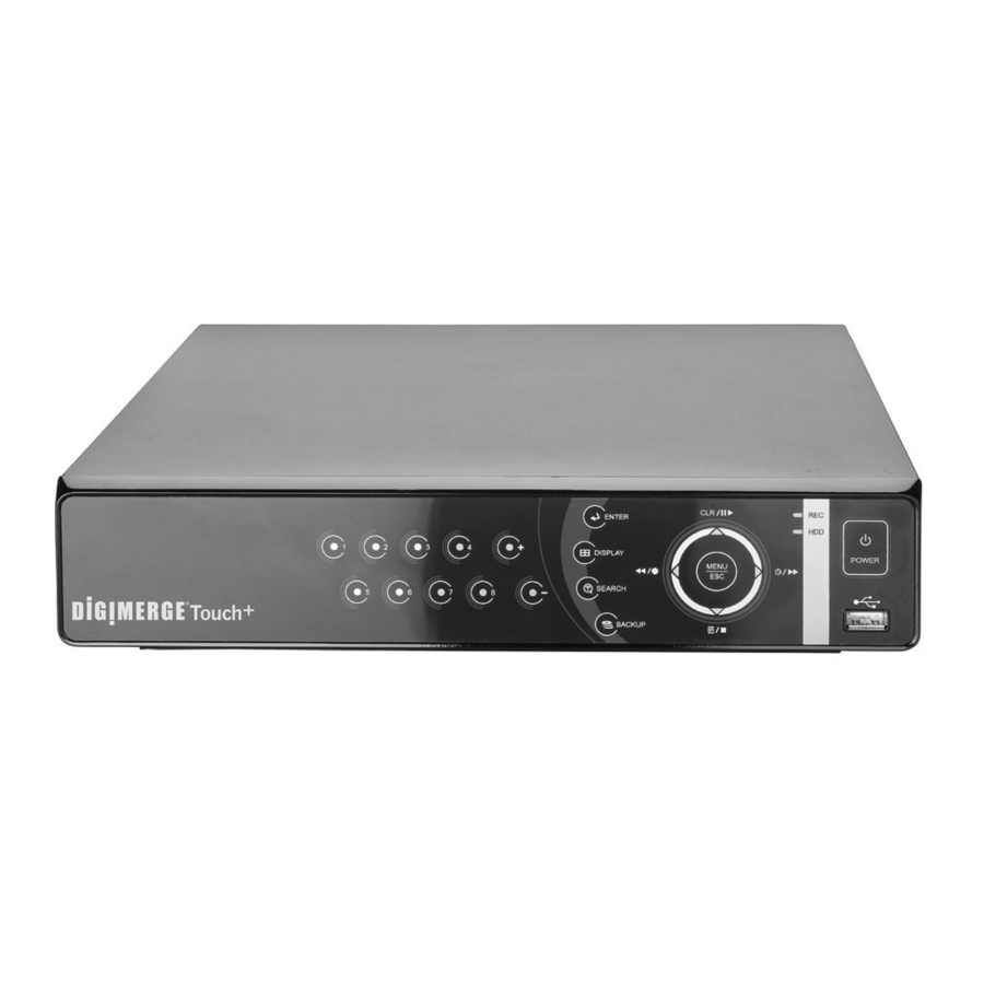 Digimerge DH200+ Series - Touch Dvr Quick Setup Guide