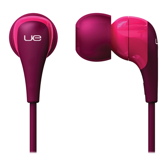 Logitech Ultimate Ears 200 Quick Manual