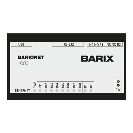 BARIX Barionet 1000 Quick Install Manual