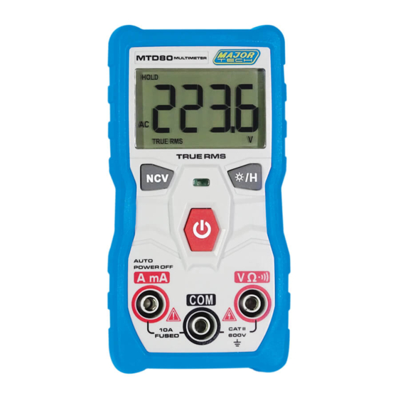 Major tech TRUERMS MTD80 Instruction Manual