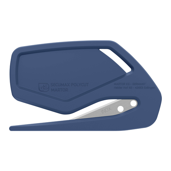 Martor SECUMAX POLYCUT Quick Start Manual