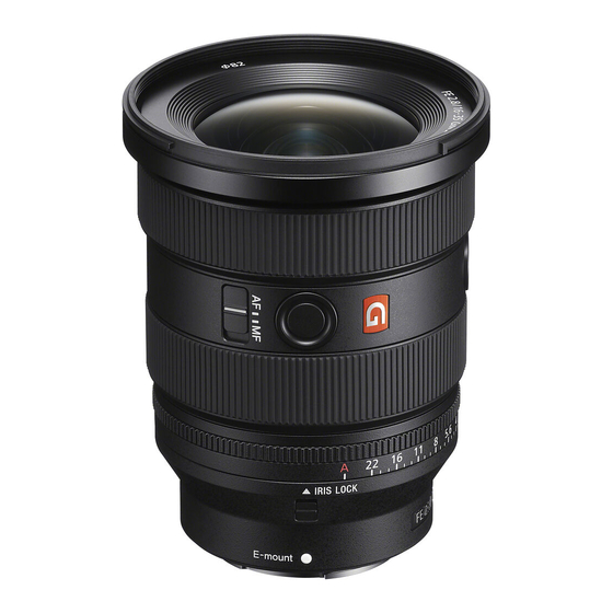 Sony G MASTER FE 16-35mm F2.8 GM II Operating Instructions
