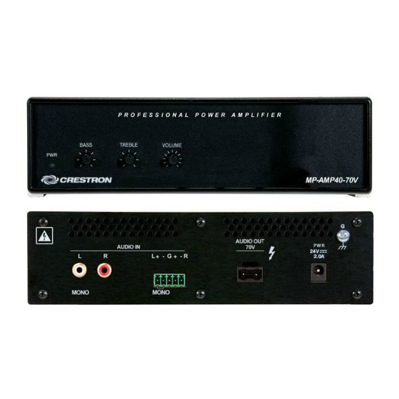 Crestron MP-AMP40-70/100V Manuals