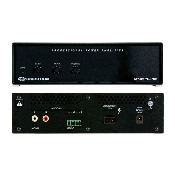 Crestron MP-AMP40-70/100V Operations & Installation Manual