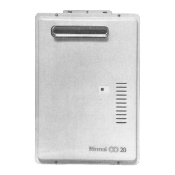 Rinnai infinity 20-2021 Customer Operation & Installation Manual
