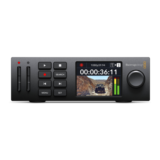 Blackmagicdesign HyperDeck Installation And Operation Manual