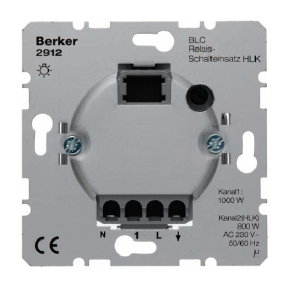 Berker 2912 Quick Start Manual
