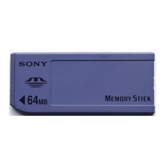 Sony Memory Stick MSA-32A Operating Instructions