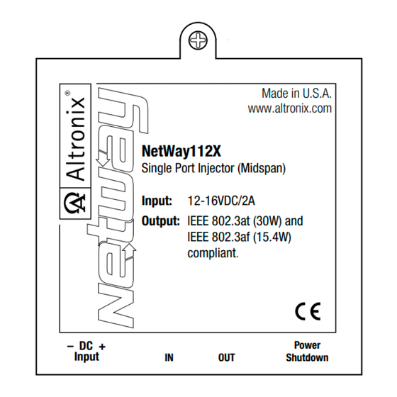 Altronix NetWay112X Installation Manual