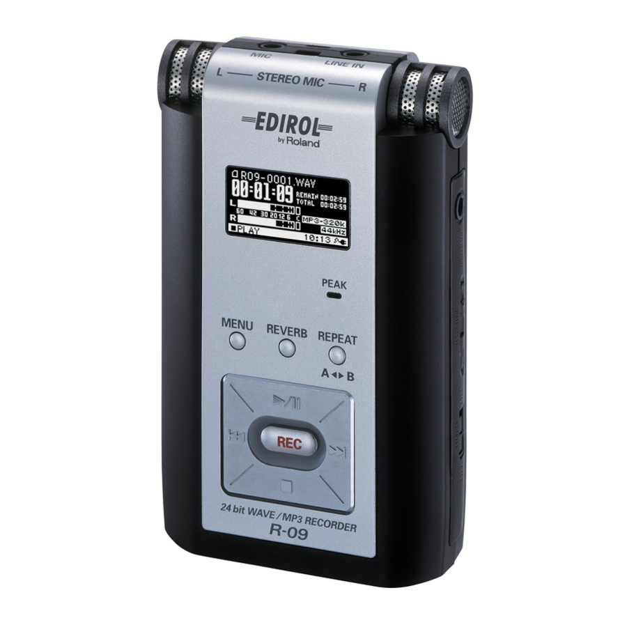 EDIROL R09 PRACTICAL MANUAL Pdf Download ManualsLib