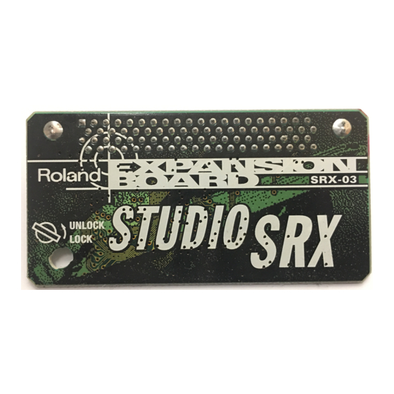 ROLAND STUDIO SRX-03 OWNER'S MANUAL Pdf Download | ManualsLib