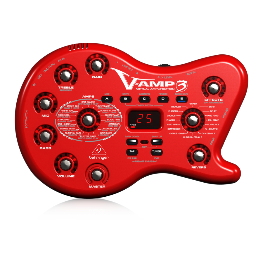 Behringer V Amp3 User Manual Pdf Download Manualslib