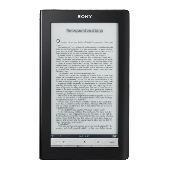 Sony PRS-900 Marketing Specifications (black) Specifications