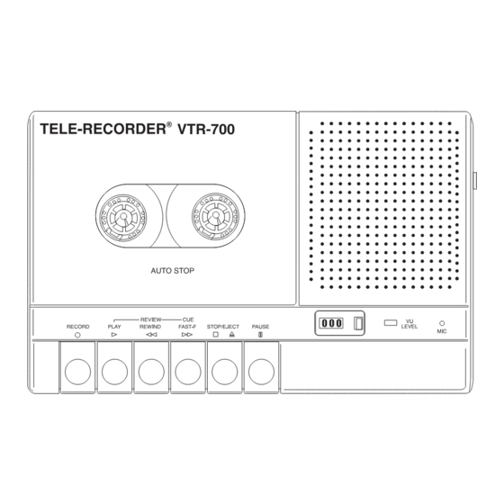 TT Systems Tele-Recorder VTR-700 User Manual