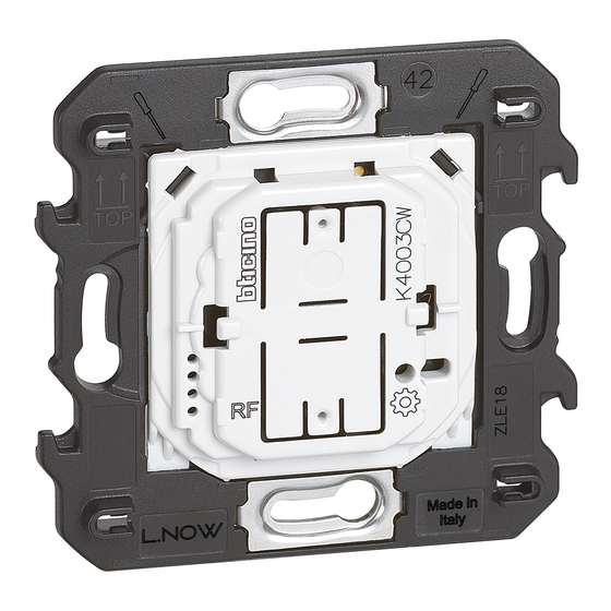 Bticino BTK4003CW Quick Start Manual