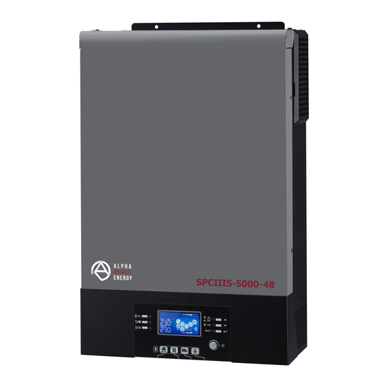 Alpha Outback Energy SPCIIIS-5000-48 Manuals