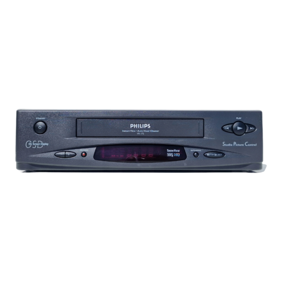 Philips TYPE VR 175 Cassette Recorder Manuals