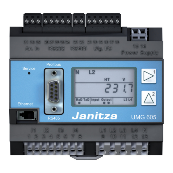 janitza UMG 605US Operating Manual