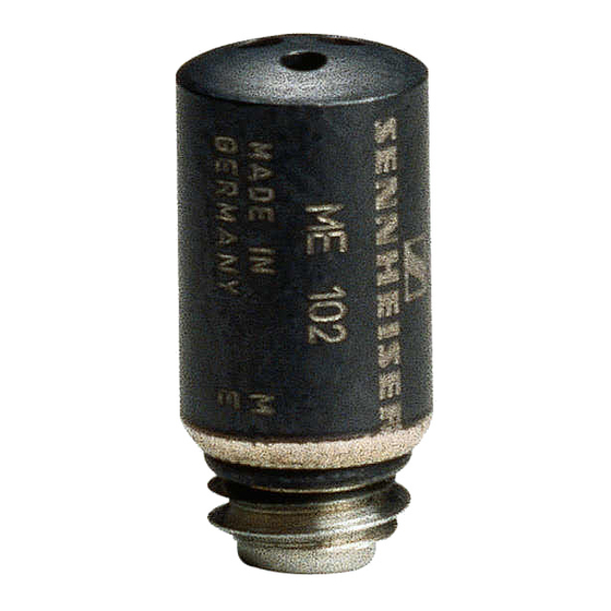 Sennheiser ME 102 Quick Manual