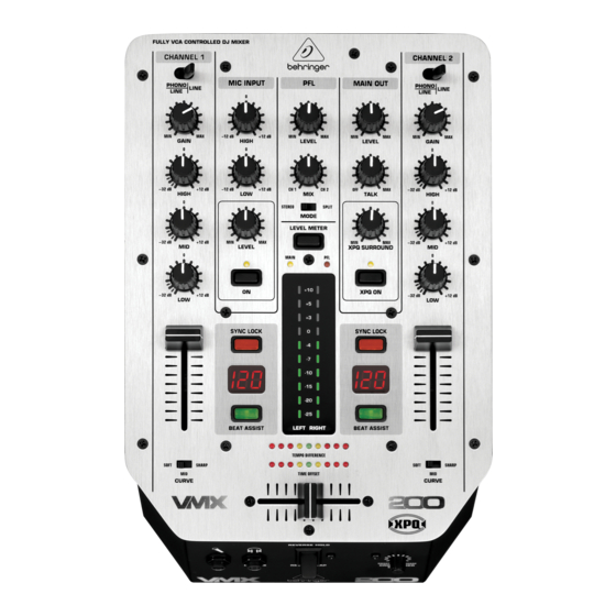 Behringer PRO MIXER VMX200 User Manual