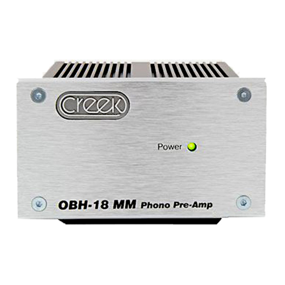 Creek Audio OBH 18 Operating Instructions
