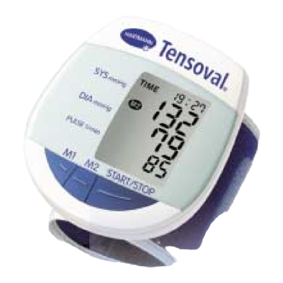 Hartman Tensoval Instructions For Use Manual