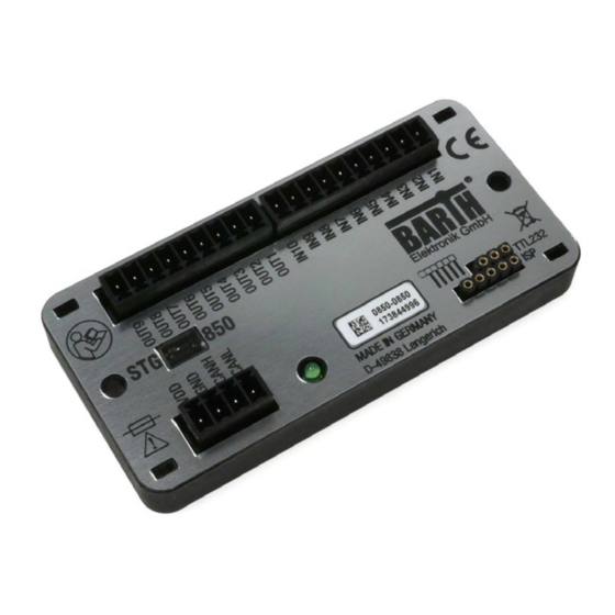 Barth Mini-PLC STG-850 Manual