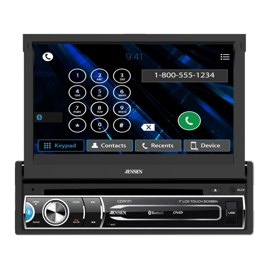 Jensen CDR171 - DVD Multimedia Receiver Manual