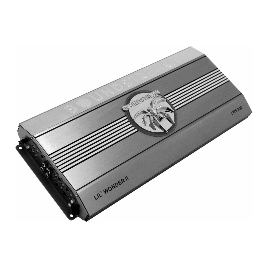 Soundstream LW1.350 Owner's Manual And Installation Manual